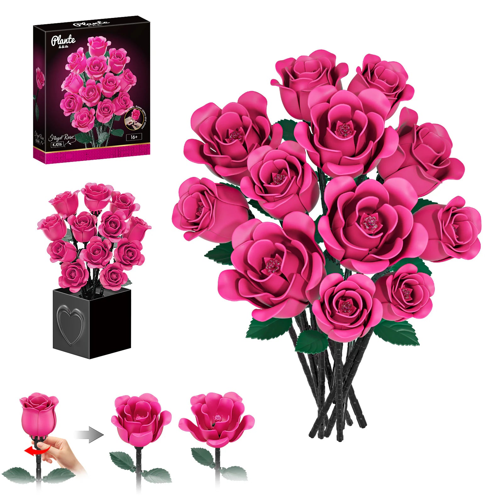 JAKI Red Rose Bouquet Building Set - image 1