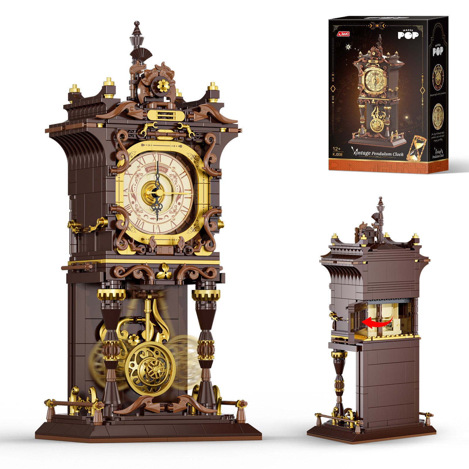 JAKI Vintage Pendulum Clock Steampunk Building Set 567 Pcs