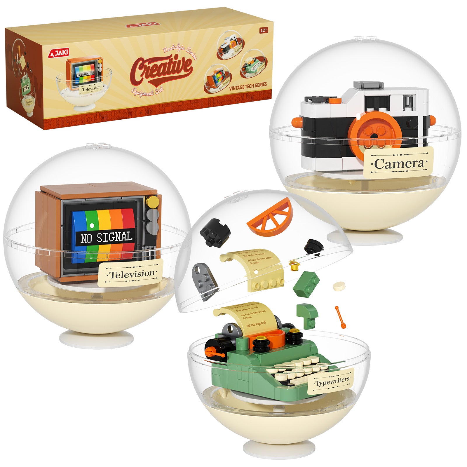 JAKI Retro Creative Building Set Camera TV Typewriter 3 in 1