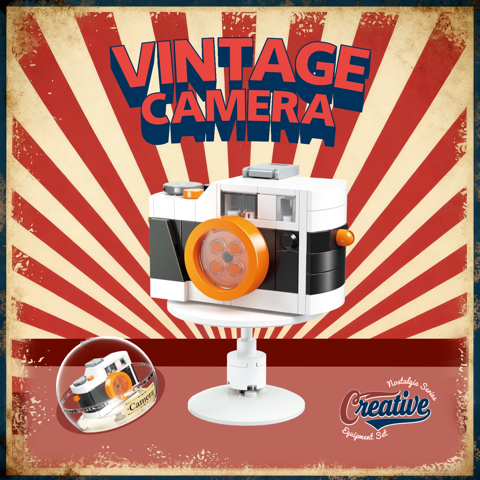 JAKI Retro Creative Building Set Camera TV Typewriter 3 in 1