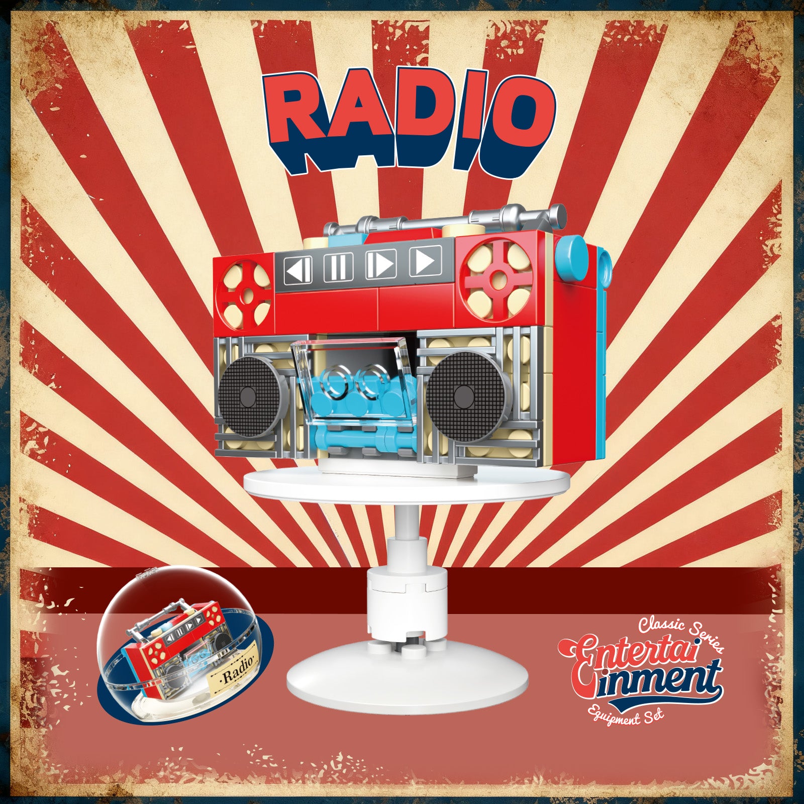 JAKI Retro Entertainment Building Set Telephone Projector Radio 3 in 1