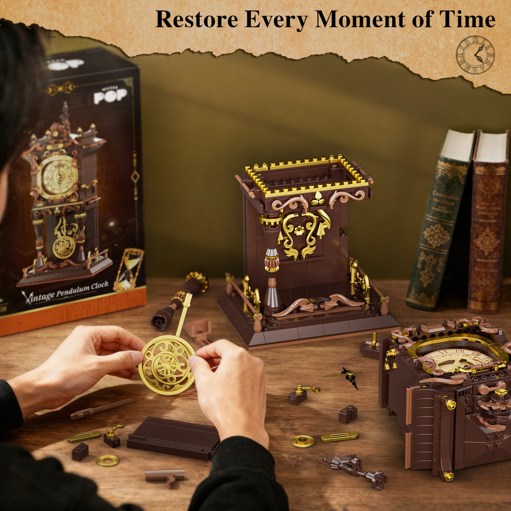 JAKI Vintage Pendulum Clock Steampunk Building Set 567 Pcs