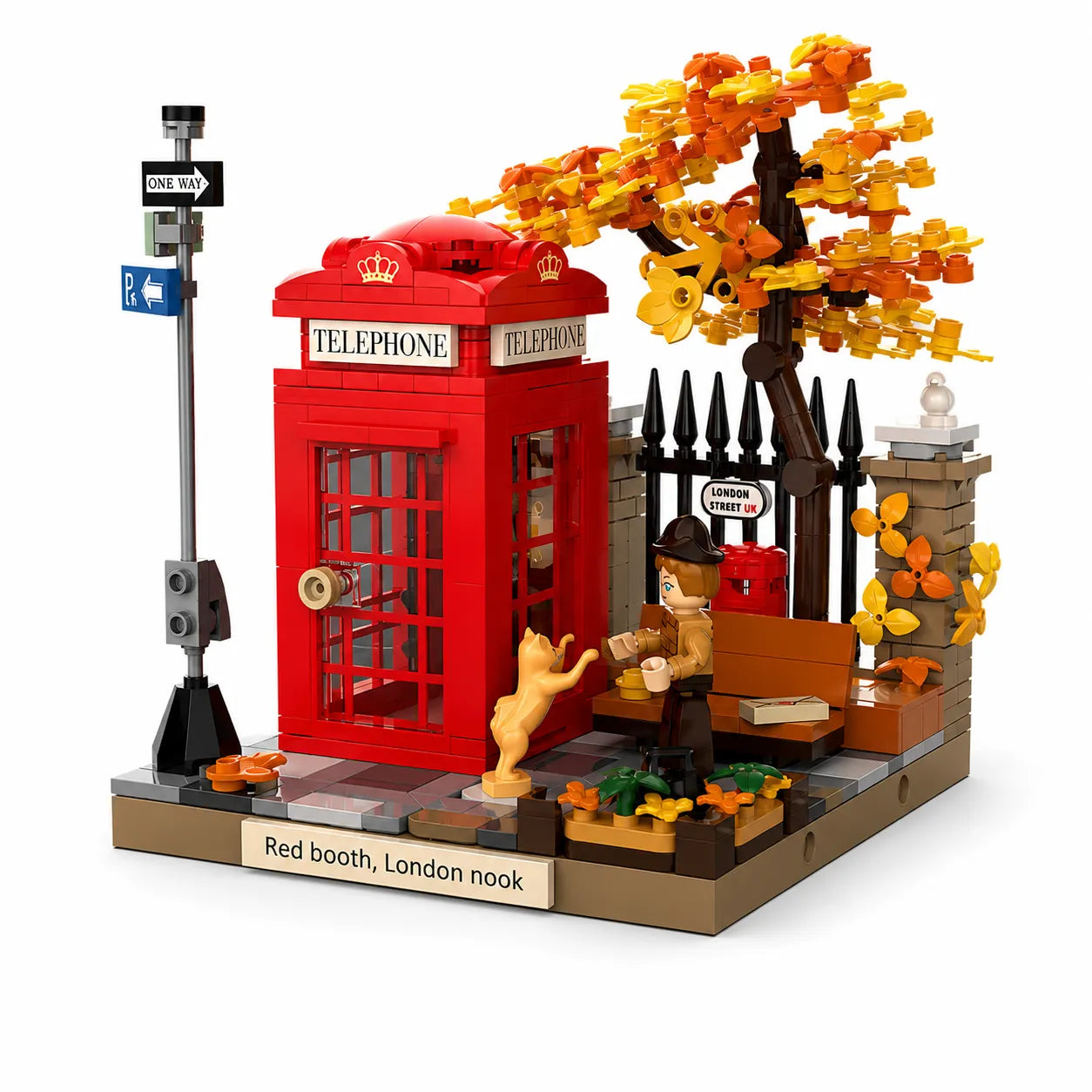 Autumn London Red Telephone Booth