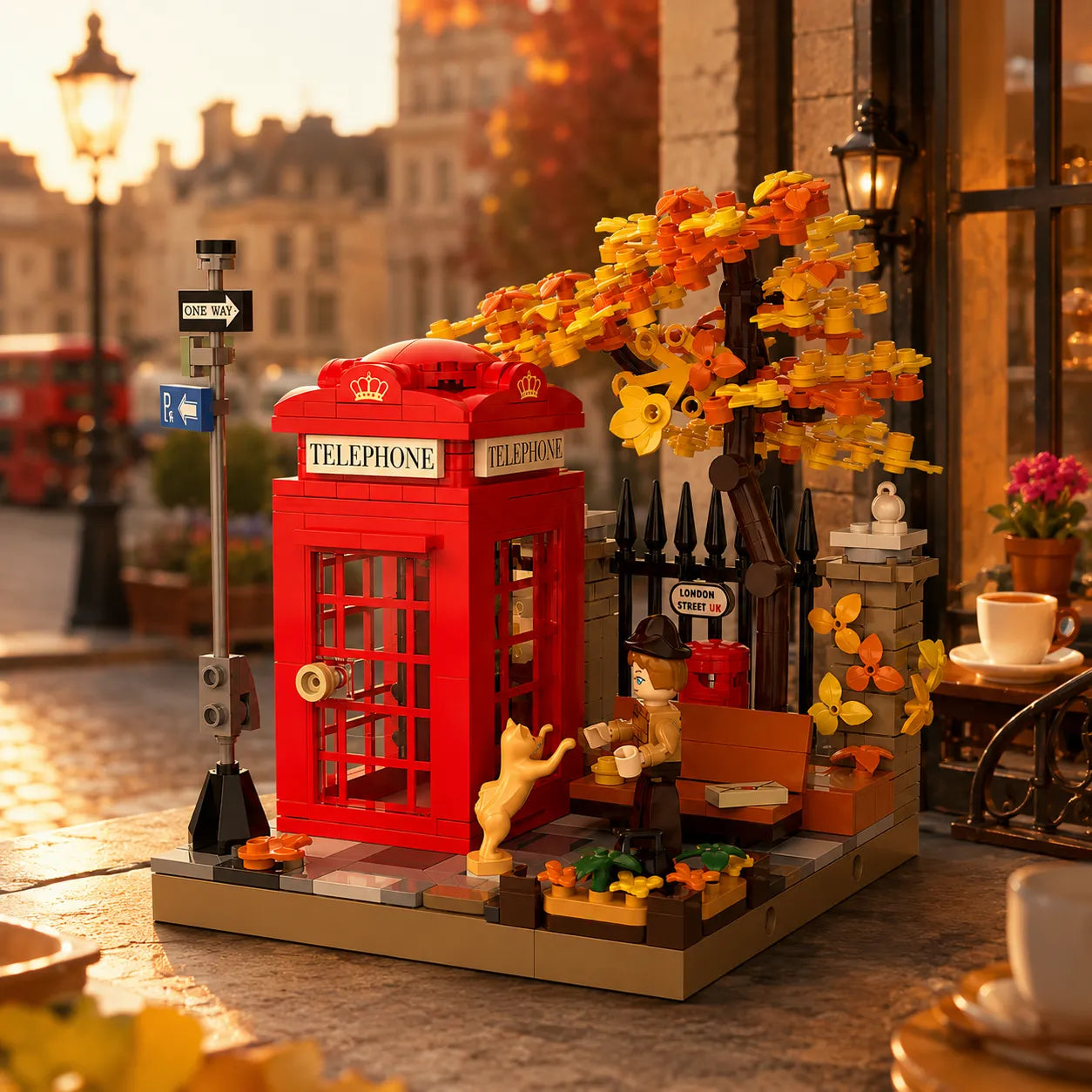 Autumn London Red Telephone Booth