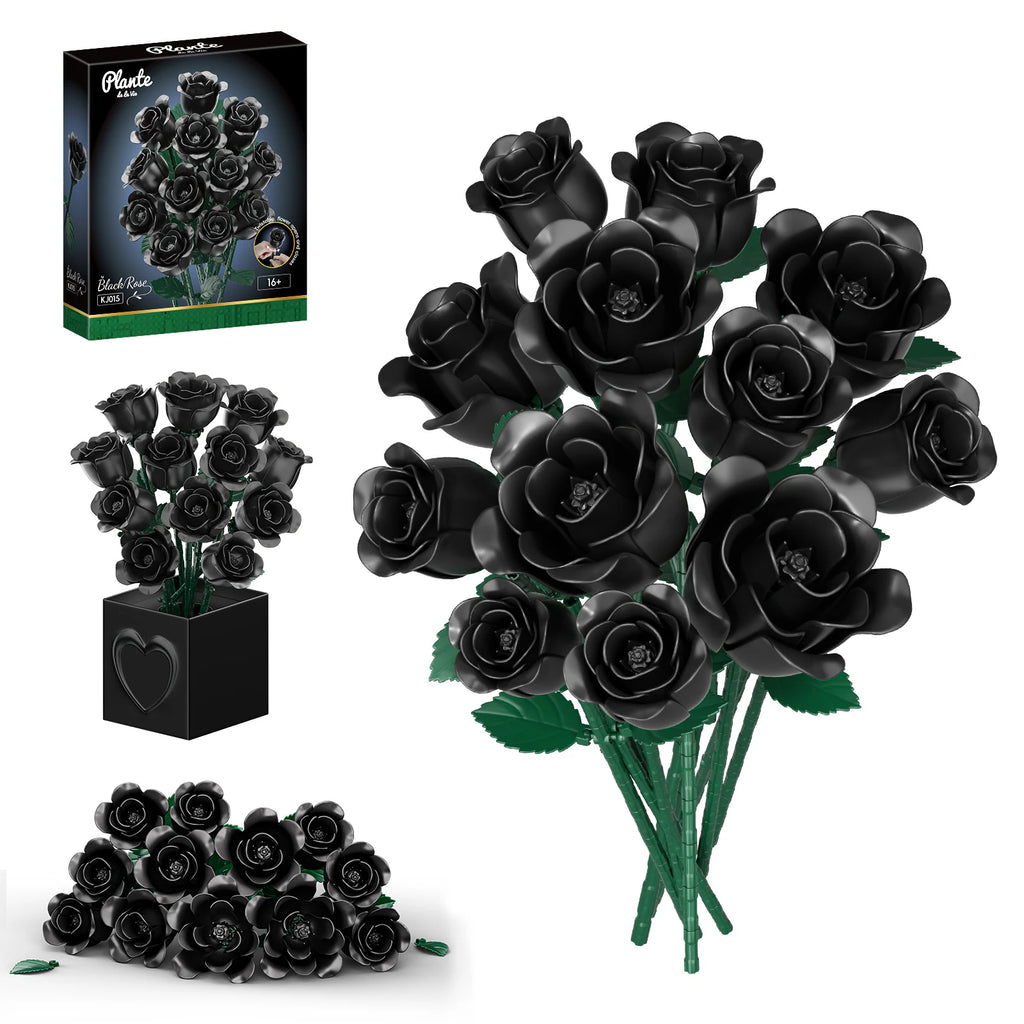JAKI Black Rose Bouquet Building Set - image 3