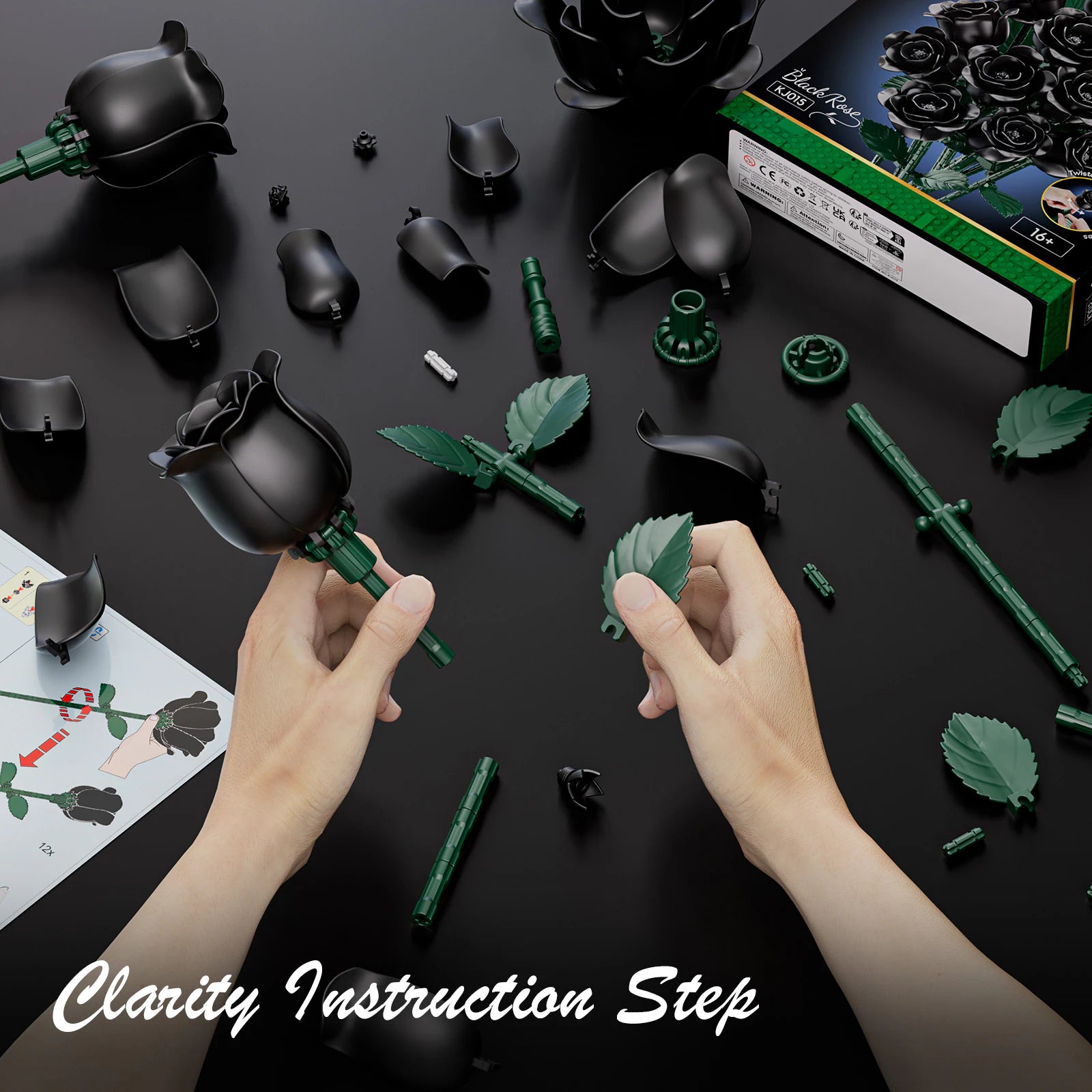 JAKI Black Rose Bouquet Building Set - image 6