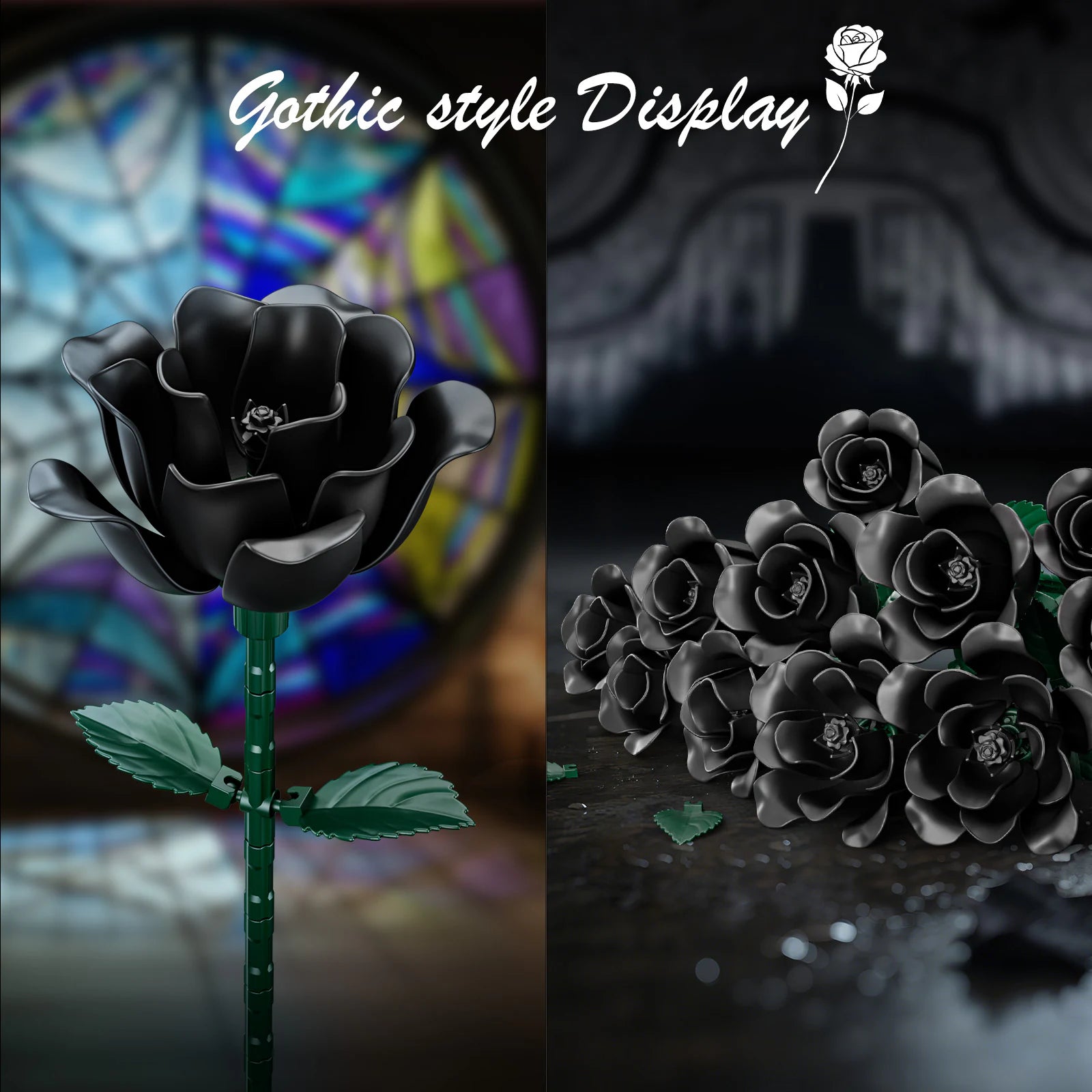 JAKI Black Rose Bouquet Building Set - image 7