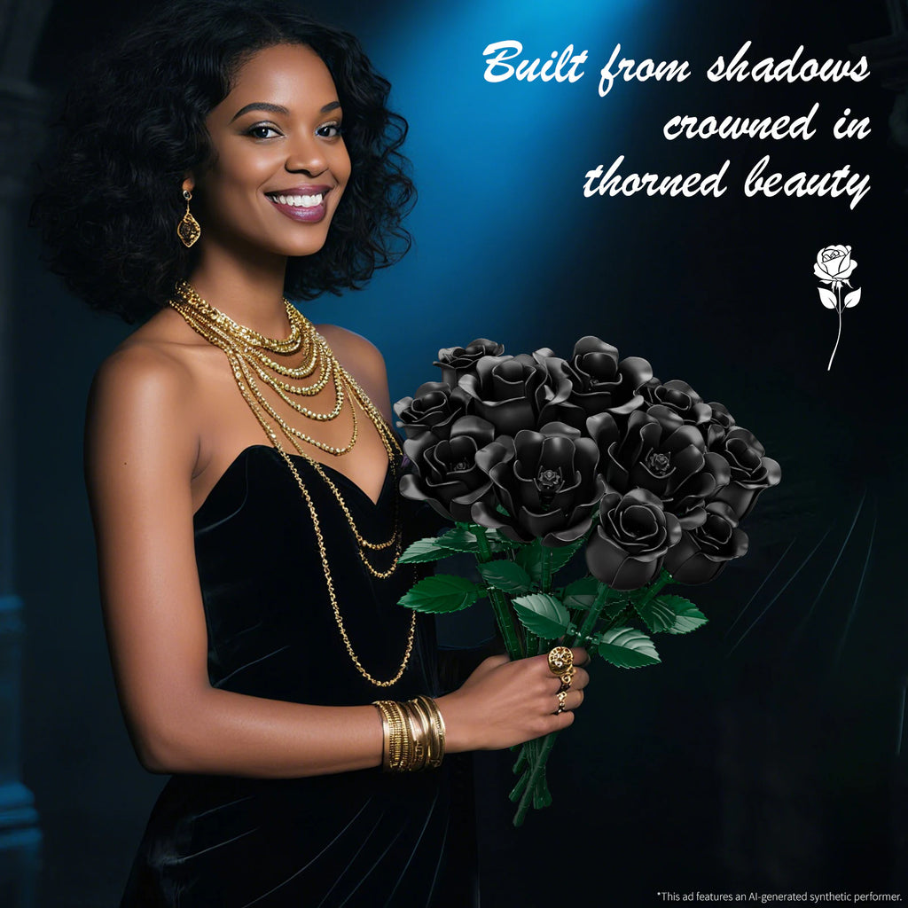 JAKI Black Rose Bouquet Building Set - image 8
