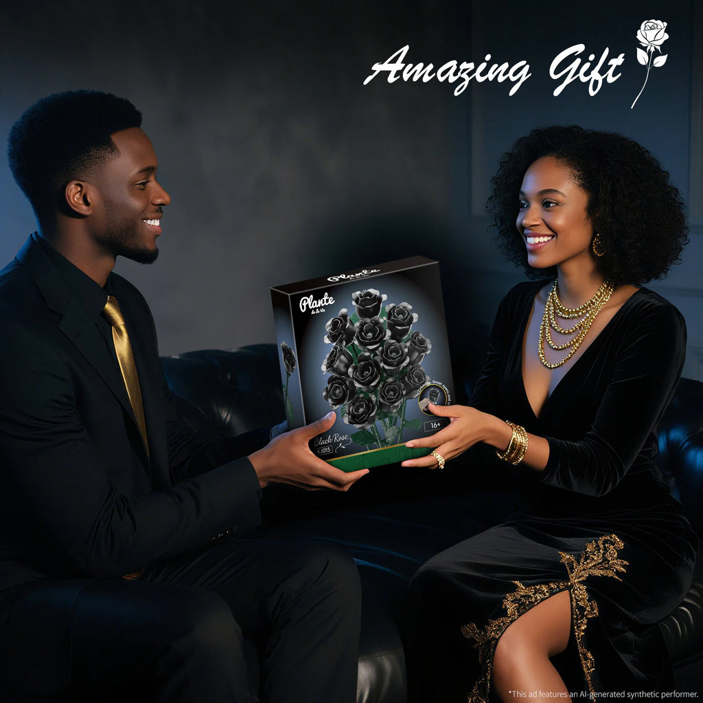 JAKI Black Rose Bouquet Building Set - image 9