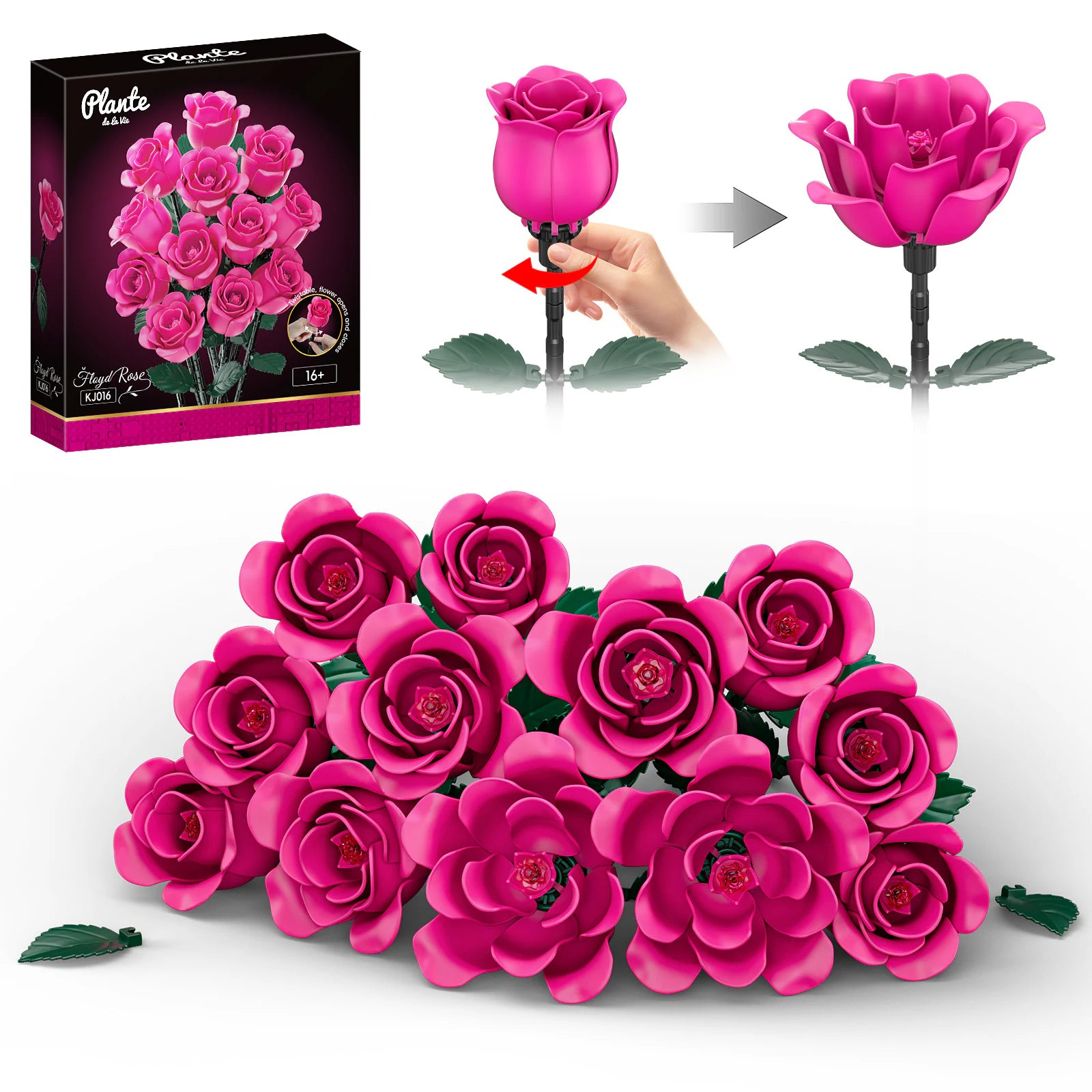 JAKI Red Rose Bouquet Building Set - image 2