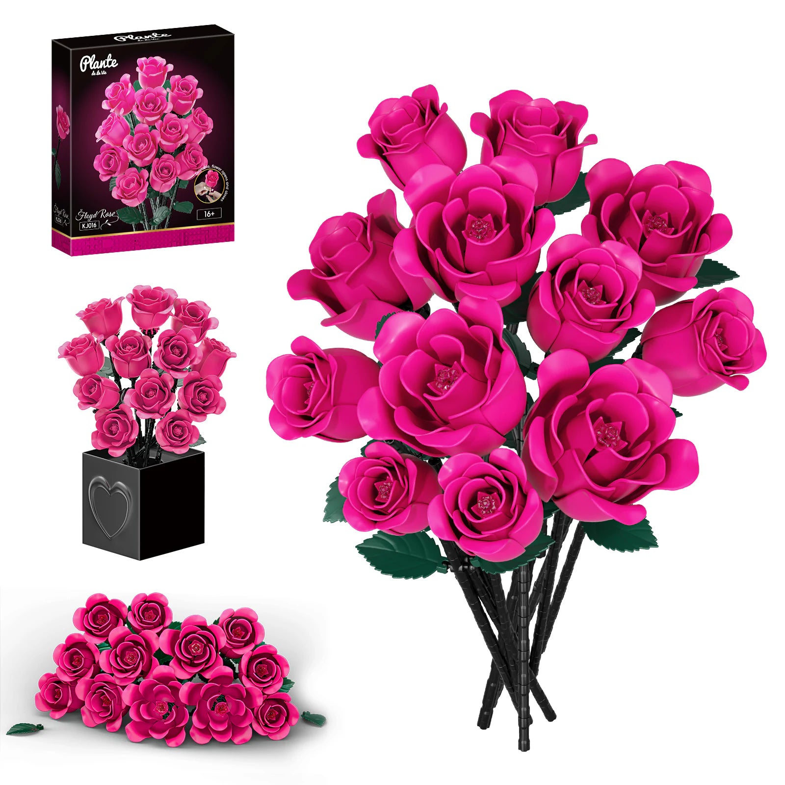 JAKI Red Rose Bouquet Building Set - image 3