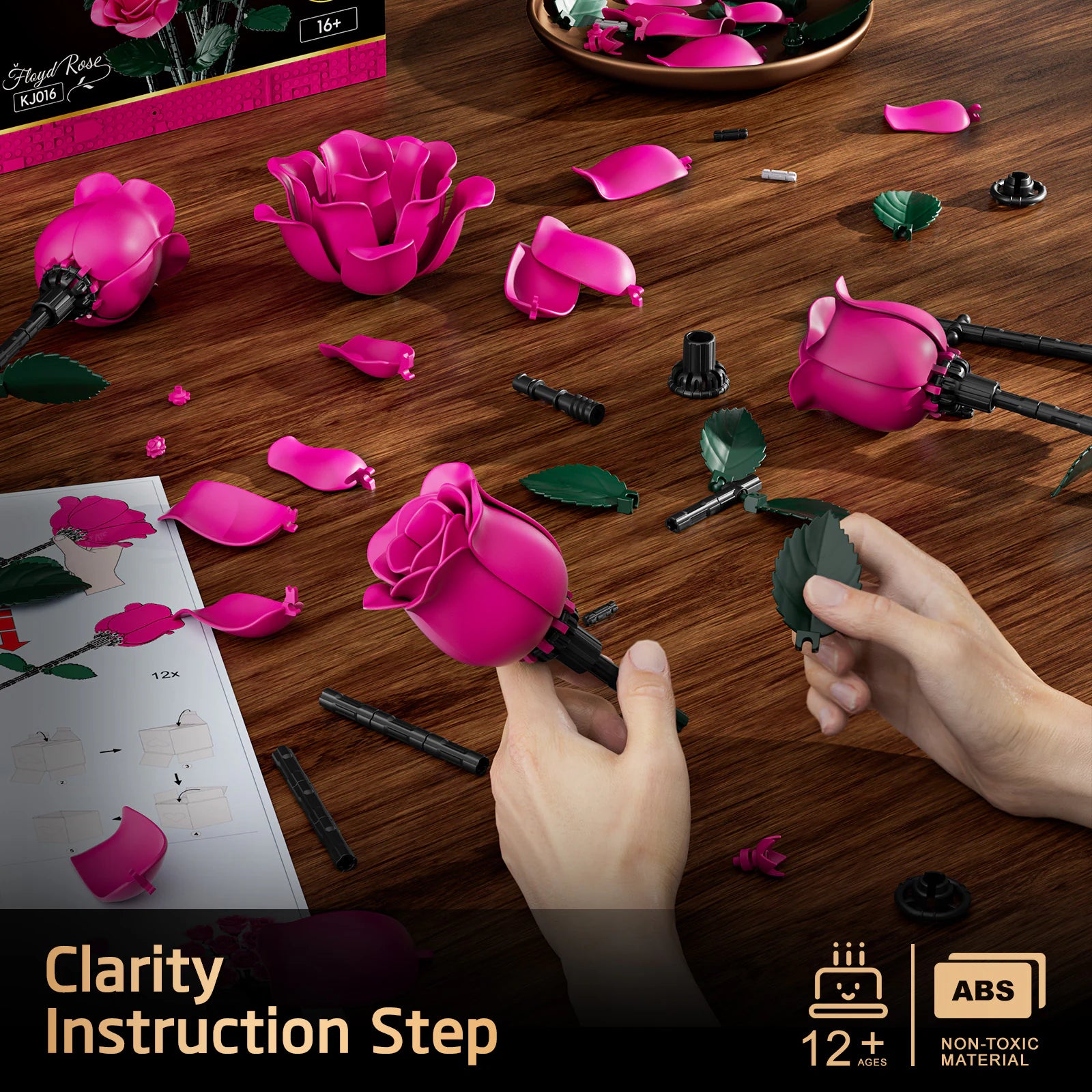 JAKI Red Rose Bouquet Building Set - image 6