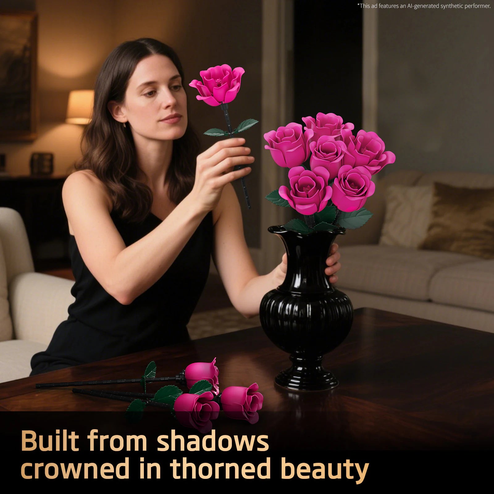 JAKI Red Rose Bouquet Building Set - image 8
