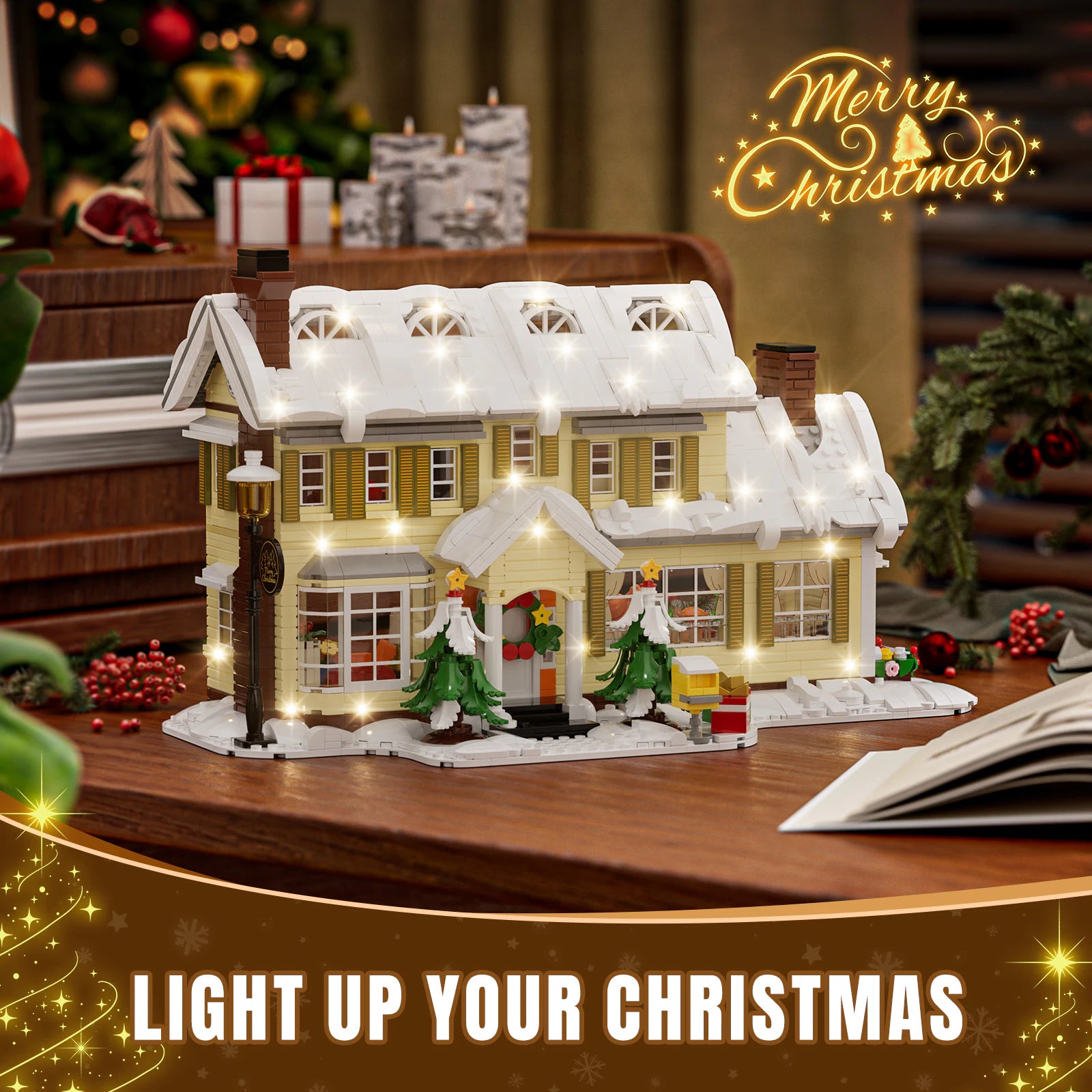 JAKI Christmas Snow Cottage Building Set - image 3