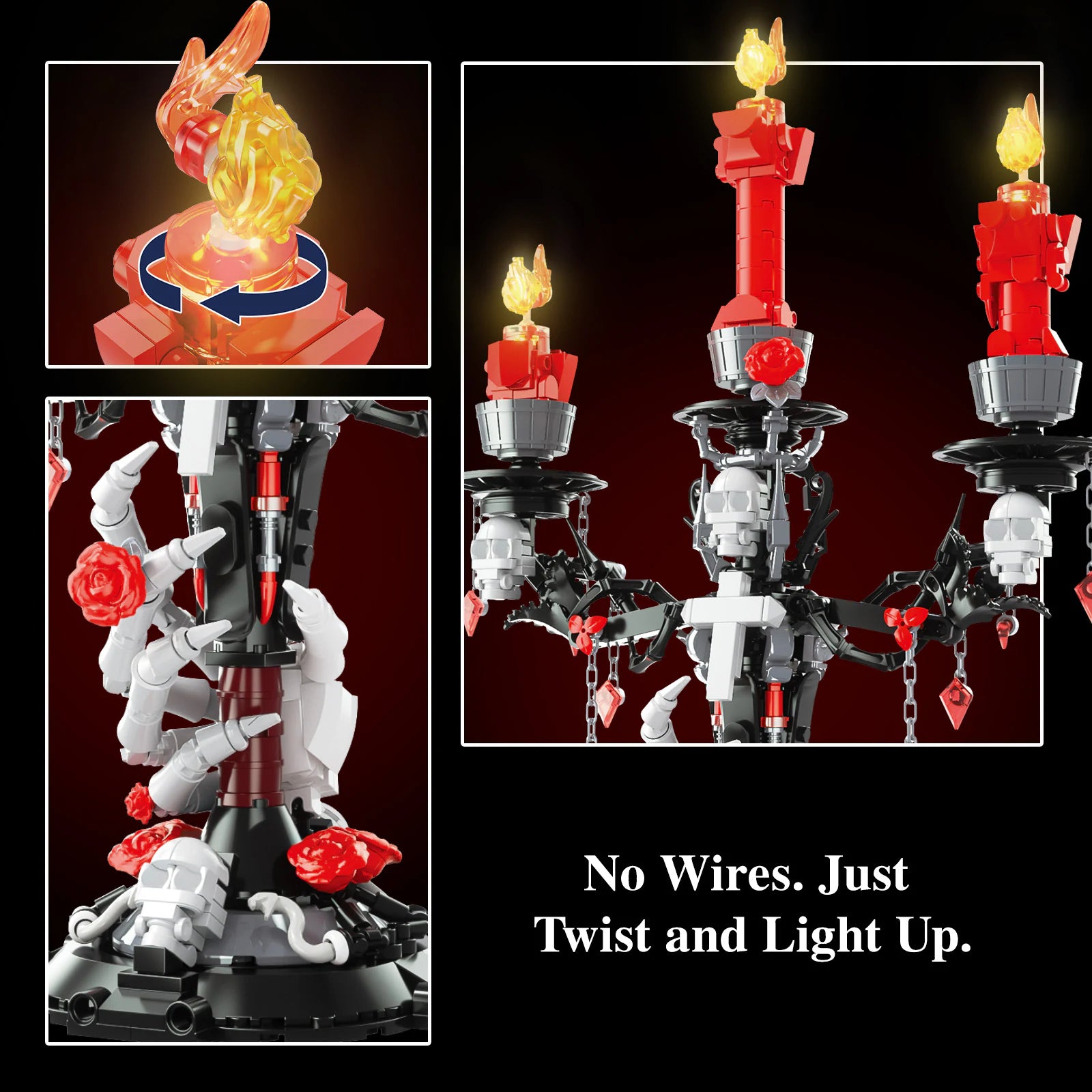 JAKI Flowers in Bone Candle Holder Building Set - image 5