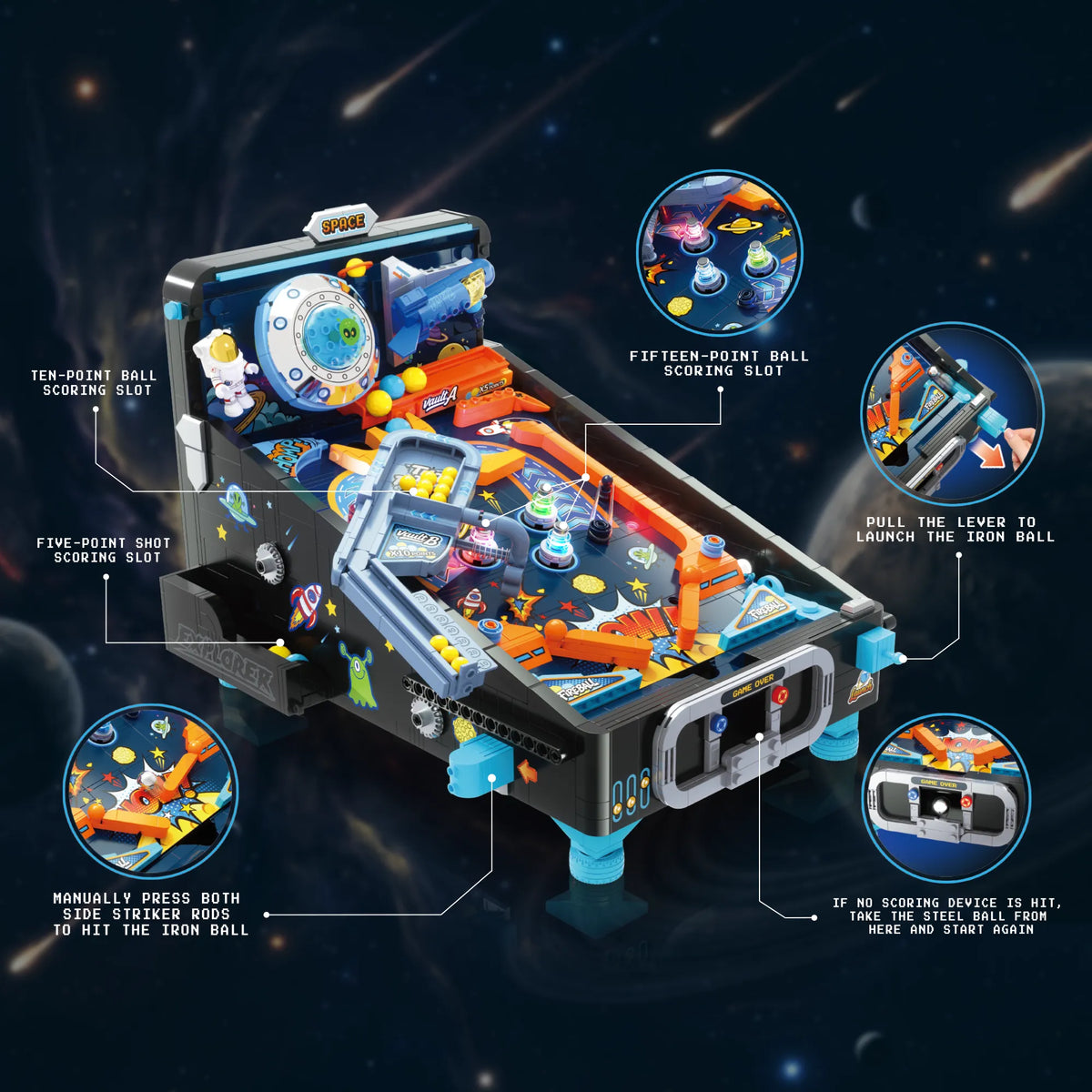 Space Pinball Machine Building Set